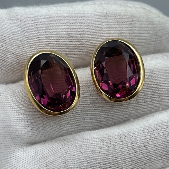Vintage Christian DIOR Amethyst Crystal Earrings #92